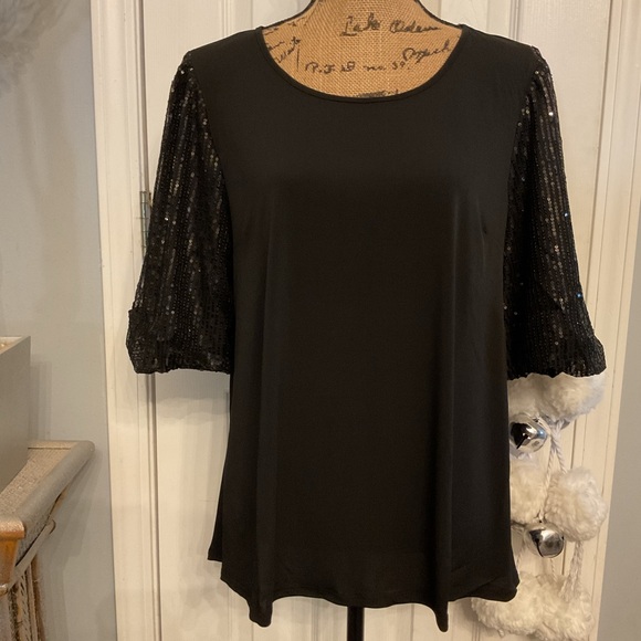 Sequin Sleeve Top - Picture 3 of 6